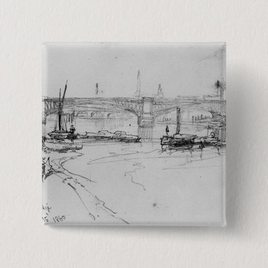 Skizze von London-Brücke, 1860 Button (Vorderseite)