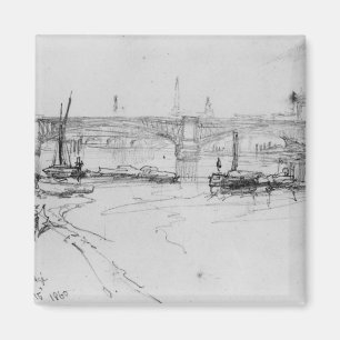 Skizze von London-Brücke, 1860 Magnet