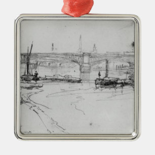 Skizze von London-Brücke, 1860 Ornament Aus Metall