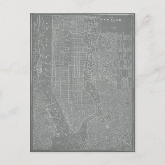Skizze von New York City Map Postkarte (Vorderseite)