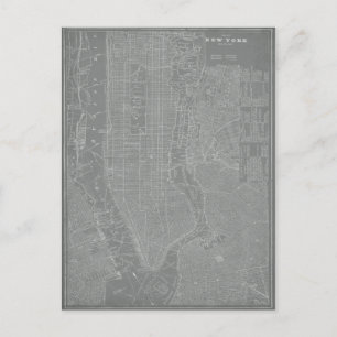 Skizze von New York City Map Postkarte