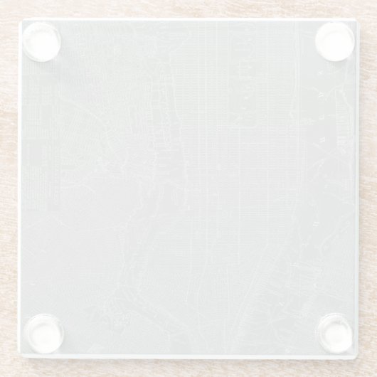 Skizze von New- York Citykarte Glasuntersetzer (Rückseite)