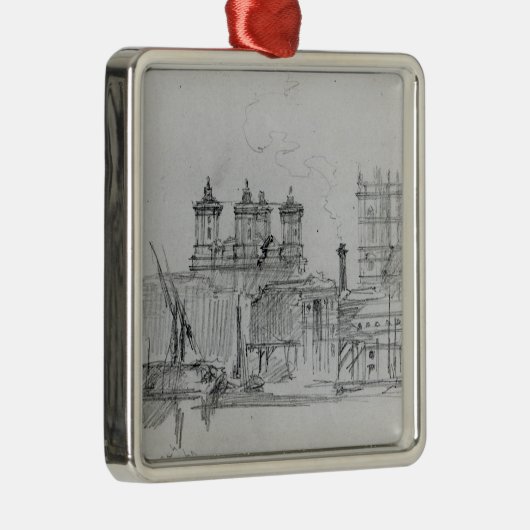 Skizze von Westminster, 1860 Ornament Aus Metall (Rechts)