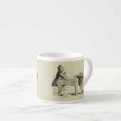 Skizze von zwei Männern, die Pool spielen Espressotasse (Vorderseite Rechts)