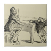 Skizze von zwei Männern, die Pool spielen Fliese (Vorderseite)