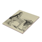 Skizze von zwei Männern, die Pool spielen Fliese (Seite)