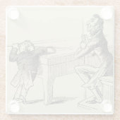 Skizze von zwei Männern, die Pool spielen Glasuntersetzer (Rückseite)