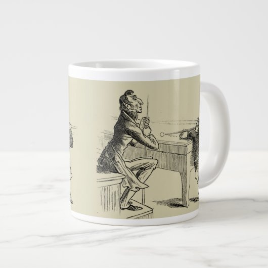 Skizze von zwei Männern, die Pool spielen Jumbo-Tasse (Vorderseite Rechts)