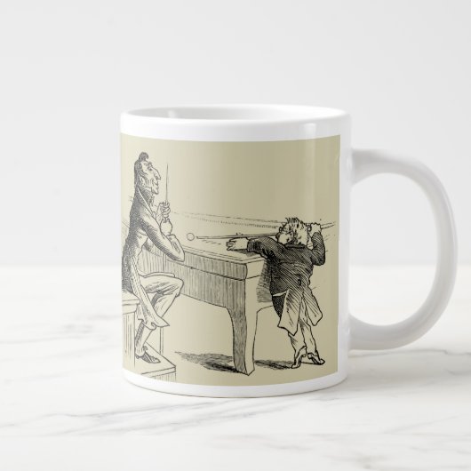 Skizze von zwei Männern, die Pool spielen Jumbo-Tasse (Rechts)