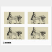 Skizze von zwei Männern, die Pool spielen Rechteckiger Aufkleber (Blatt)