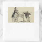 Skizze von zwei Männern, die Pool spielen Rechteckiger Aufkleber (Tasche)