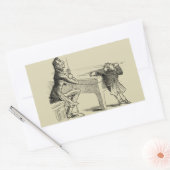 Skizze von zwei Männern, die Pool spielen Rechteckiger Aufkleber (Umschlag)