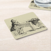 Skizze von zwei Männern, die Pool spielen Rechteckiger Pappuntersetzer (angewinkelt)