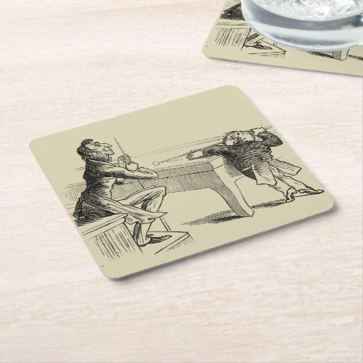 Skizze von zwei Männern, die Pool spielen Rechteckiger Pappuntersetzer (angewinkelt)