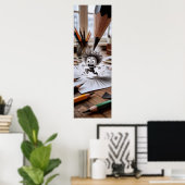 Skizze wird lebendig - Kreative Angst zeichnen Poster (Heimbüro)