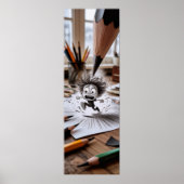 Skizze wird lebendig - Kreative Angst zeichnen Poster (Vorne)