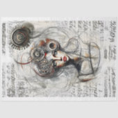 Skizze Zeichn von Steampunkweibchen N4 Decoupage Seidenpapier (Vorderseite)