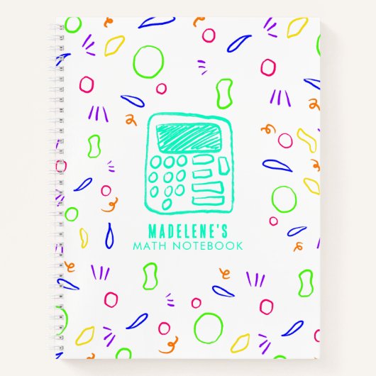 Skizze Zeichnend Rechner | Lebhafte Farben Math Notizblock (Vorderseite)