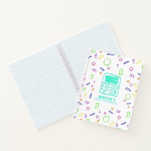 Skizze Zeichnend Rechner | Lebhafte Farben Math Notizblock (Innenseite)