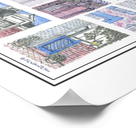 Skizzen der Altstadt von Alexandria, VA Poster (Ecke)