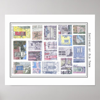 Skizzen der Altstadt von Alexandria, VA Poster