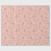 Skizzen des Katzen-rosa Packpapiers Geschenkpapier (Flach)