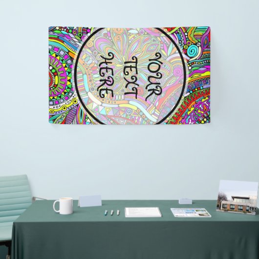 Skizzen Fantasy Art - Abstrakte Blume 1 Banner (Messeveranstaltung)