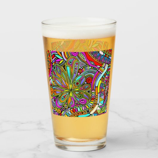 Skizzen Fantasy Art - Abstrakte Blume 1 Glas (Vorne (Gefüllt))