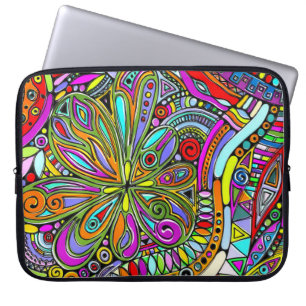 Skizzen Fantasy Art - Abstrakte Blume 1 Laptopschutzhülle