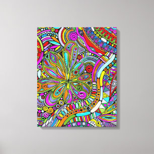 Skizzen Fantasy Art - Abstrakte Blume 1 Leinwanddruck
