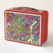 Skizzen Fantasy Art - Abstrakte Blume 1 Metall Brotdose (Vorderseite)