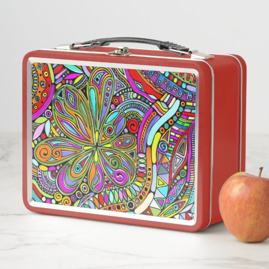 Skizzen Fantasy Art - Abstrakte Blume 1 Metall Brotdose (Beispiel)