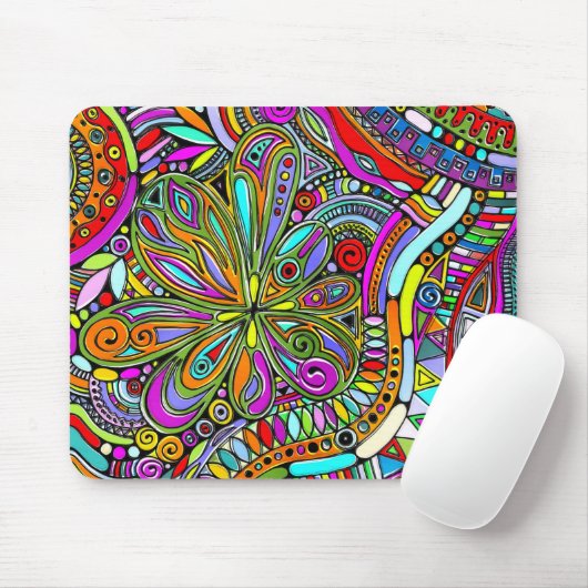 Skizzen Fantasy Art - Abstrakte Blume 1 Mousepad (Mit Mouse)