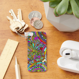 Skizzen Fantasy Art - Abstrakte Blume 1 Schlüsselanhänger