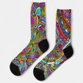 Skizzen Fantasy Art - Abstrakte Blume 1 Socken (Linkes Detail)