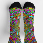 Skizzen Fantasy Art - Abstrakte Blume 1 Socken (Oben)
