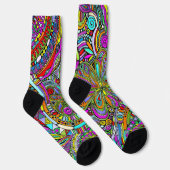 Skizzen Fantasy Art - Abstrakte Blume 1 Socken (Rechts)