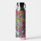 Skizzen Fantasy Art - Abstrakte Blume 1 Trinkflasche (Rückseite)