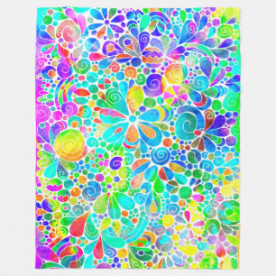 Skizzen Fantasy Art - Abstrakte Blume 2 Fleecedecke