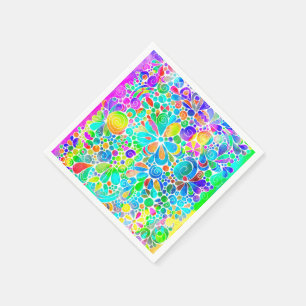 Skizzen Fantasy Art - Abstrakte Blume 2 Serviette