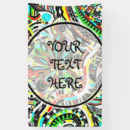 Skizzen Fantasy Art - Abstrakte Blume 3 Banner (Vertikal)