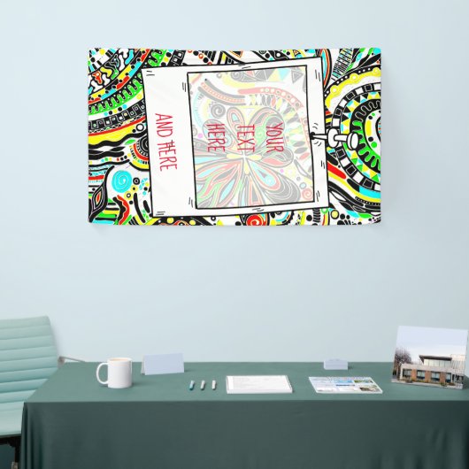 Skizzen Fantasy Art - Abstrakte Blume 3 Banner (Messeveranstaltung)