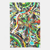 Skizzen Fantasy Art - Abstrakte Blume 3 Geschirrtuch (Vertikal)