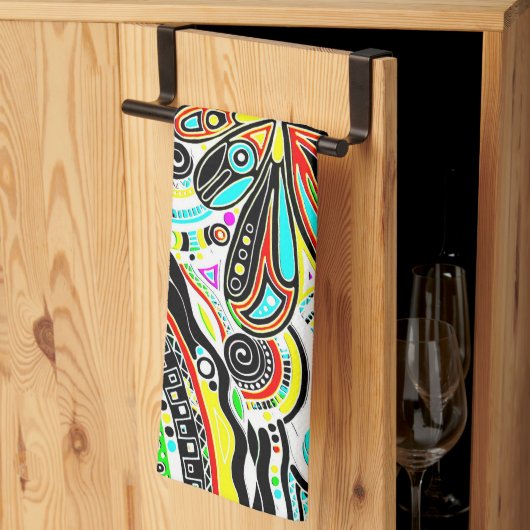 Skizzen Fantasy Art - Abstrakte Blume 3 Geschirrtuch (Drittel gefaltet)