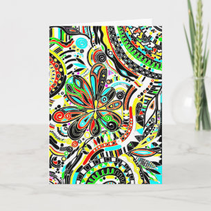 Skizzen Fantasy Art - Abstrakte Blume 3 Karte