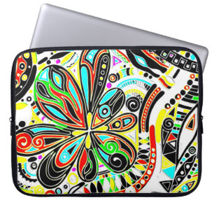 Skizzen Fantasy Art - Abstrakte Blume 3 Laptopschutzhülle