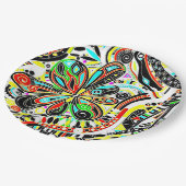 Skizzen Fantasy Art - Abstrakte Blume 3 Pappteller (Schrägansicht)