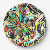 Skizzen Fantasy Art - Abstrakte Blume 3 Pappteller (Vorderseite)