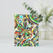 Skizzen Fantasy Art - Abstrakte Blume 3 Postkarte (Stehend Vorderseite)