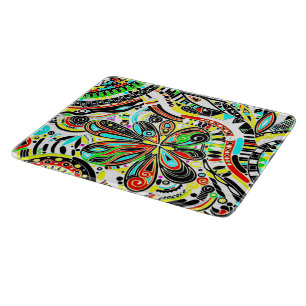 Skizzen Fantasy Art - Abstrakte Blume 3 Schneidebrett